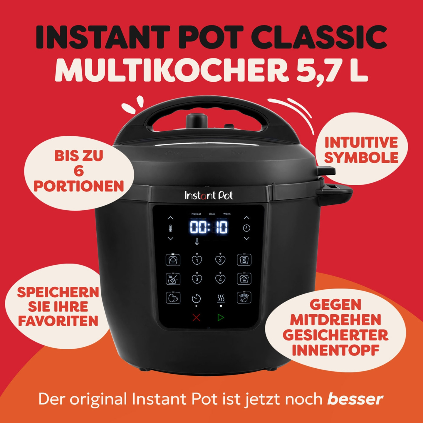 Instant Pot Schwarz Multikocher 5,7L