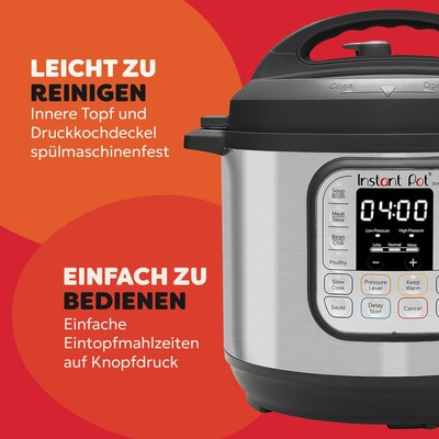 Instant Pot, leicht zu reinigen, einfach zu bedienen, Eintopfmahlzeiten.