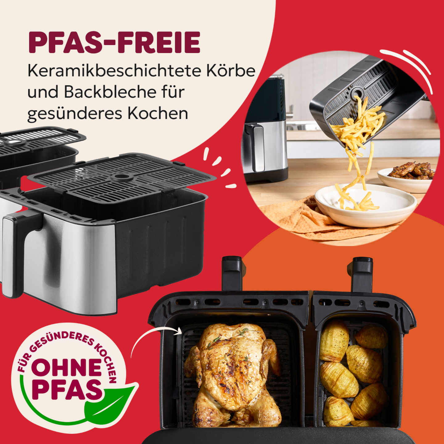 Instant Pot Vortex Dual Schwarz Heißluftfritteuse 11L