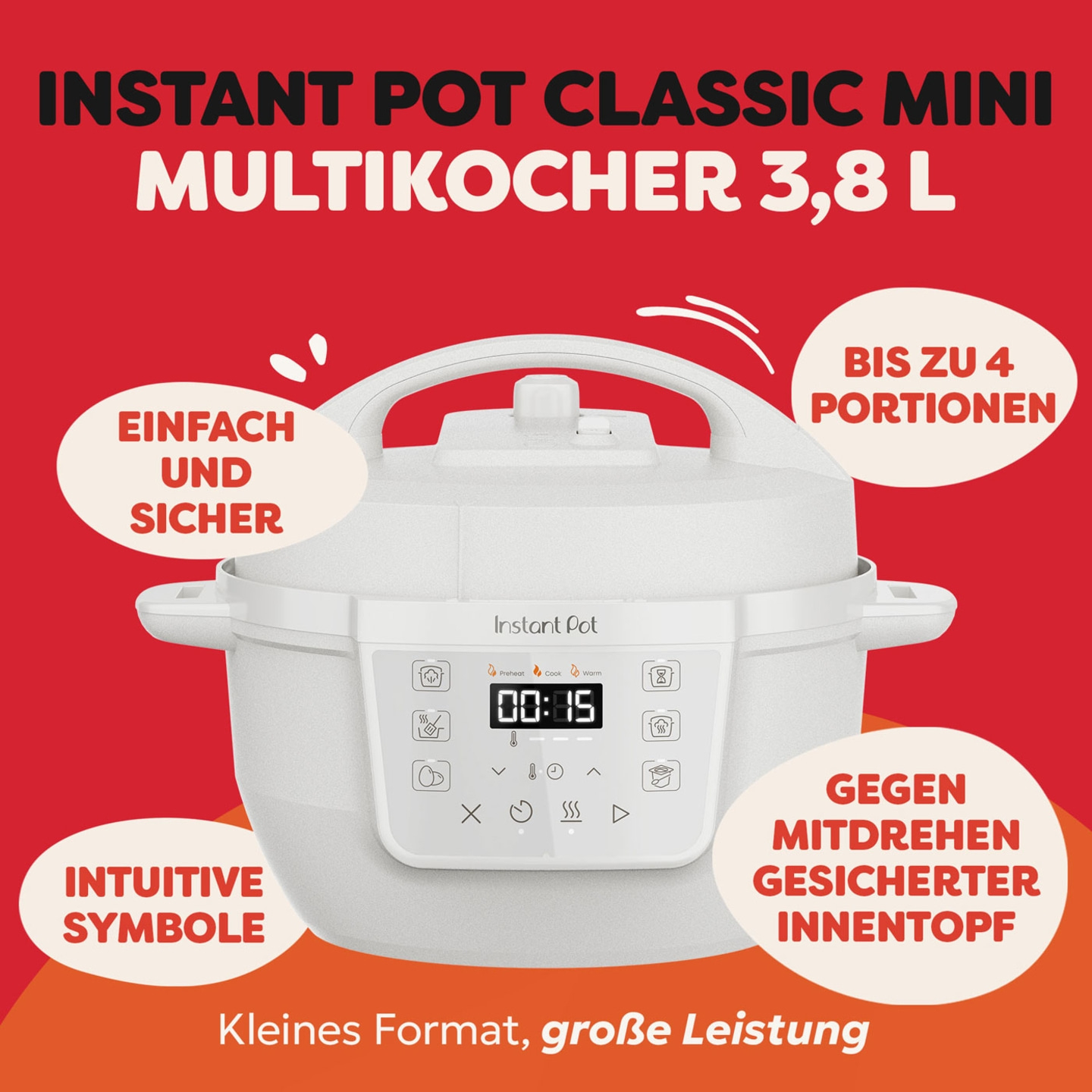 Instant Pot Classic Mini Weiß Multikocher 3,8L