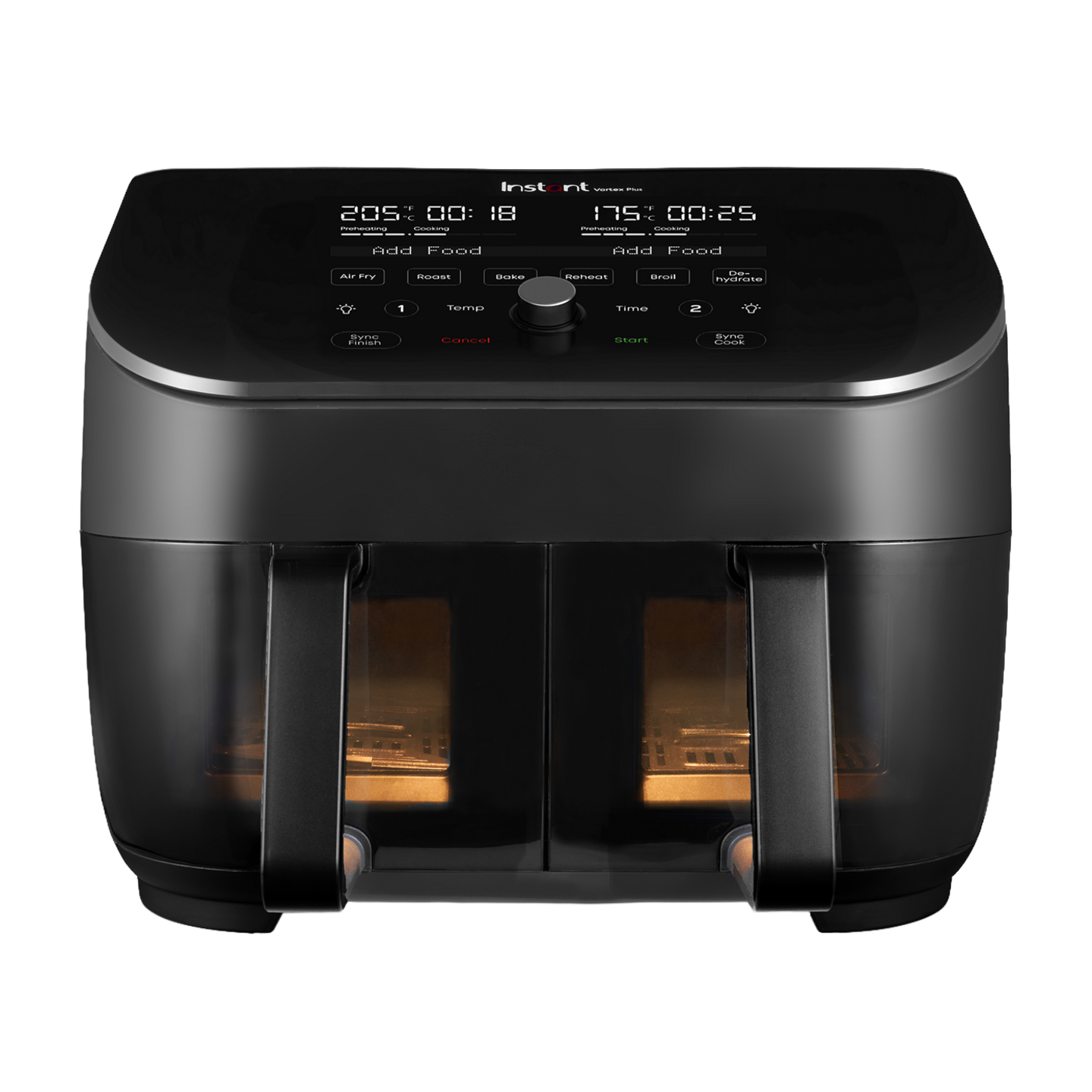 Instant Pot Vortex Plus Dual ClearCook Schwarz Heißluftfritteuse 7,6L
