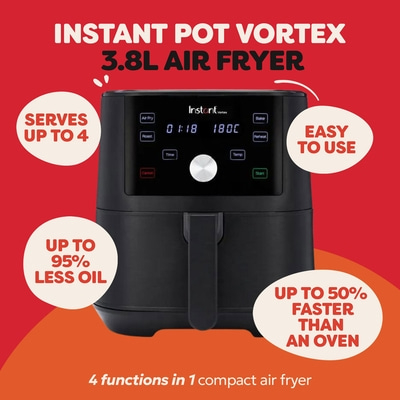 Instant Pot Vortex Schwarz Heißluftfritteuse 3,8L