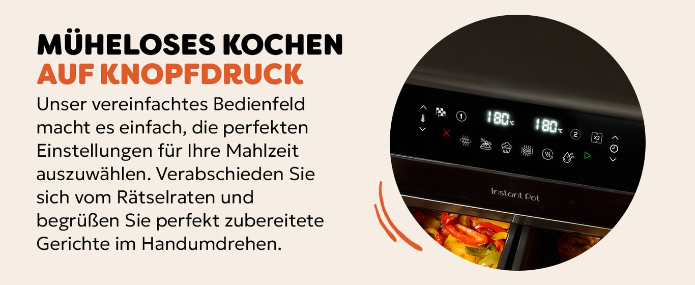 Müheloses Kochen auf Knopfdruck: Einfache Bedienung für perfekte Mahlzeiten.