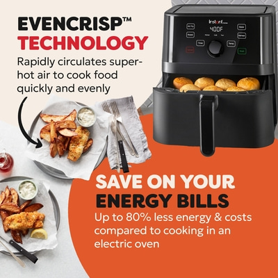 Instant Pot Vortex Schwarz Heißluftfritteuse 3,8L