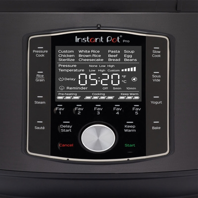 Instant Pot Pro, Kochfeld mit verschiedenen Funktionen und Einstellungen, Timer