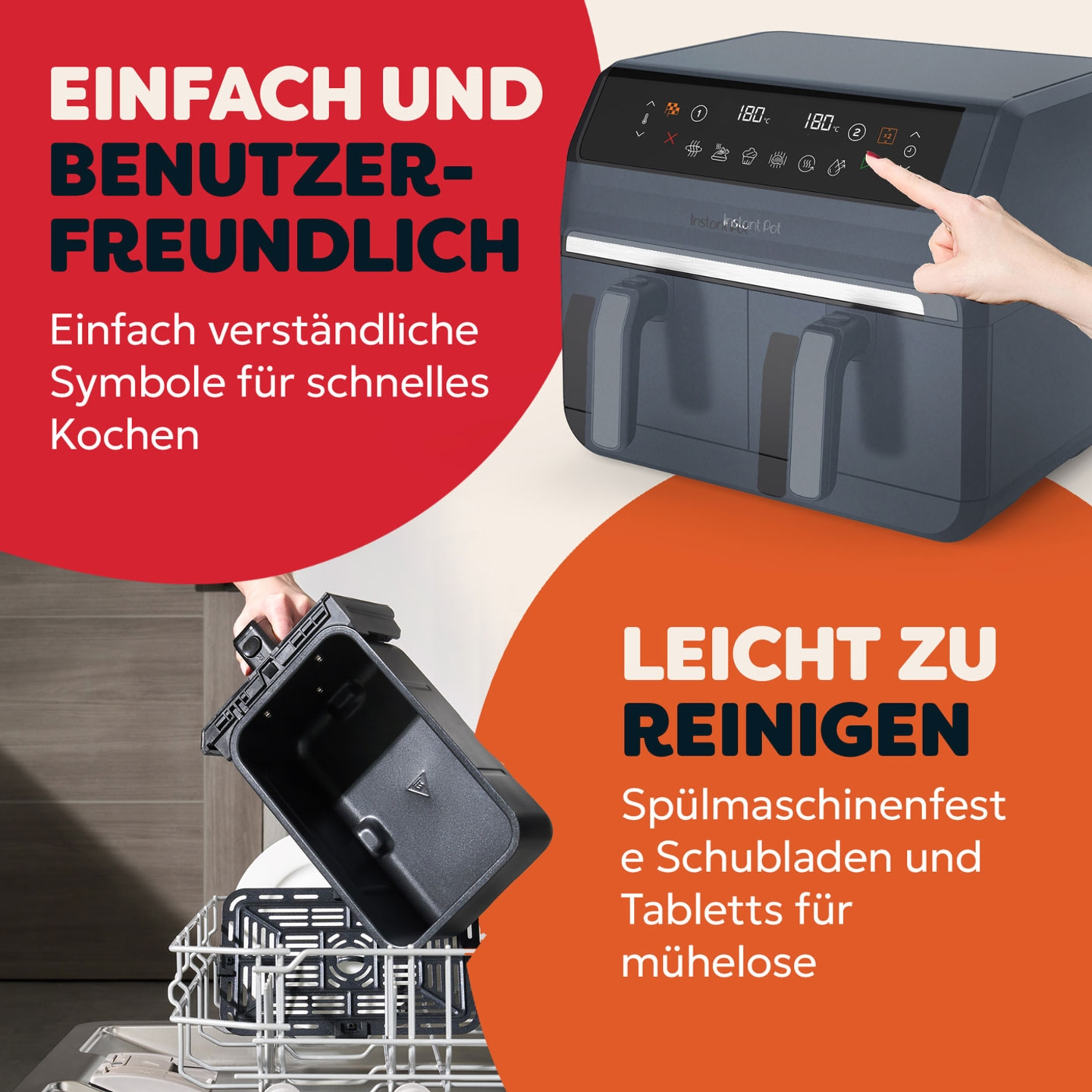 Instant Pot Vortex Dual Drawer Trüffel Heißluftfritteuse 8L