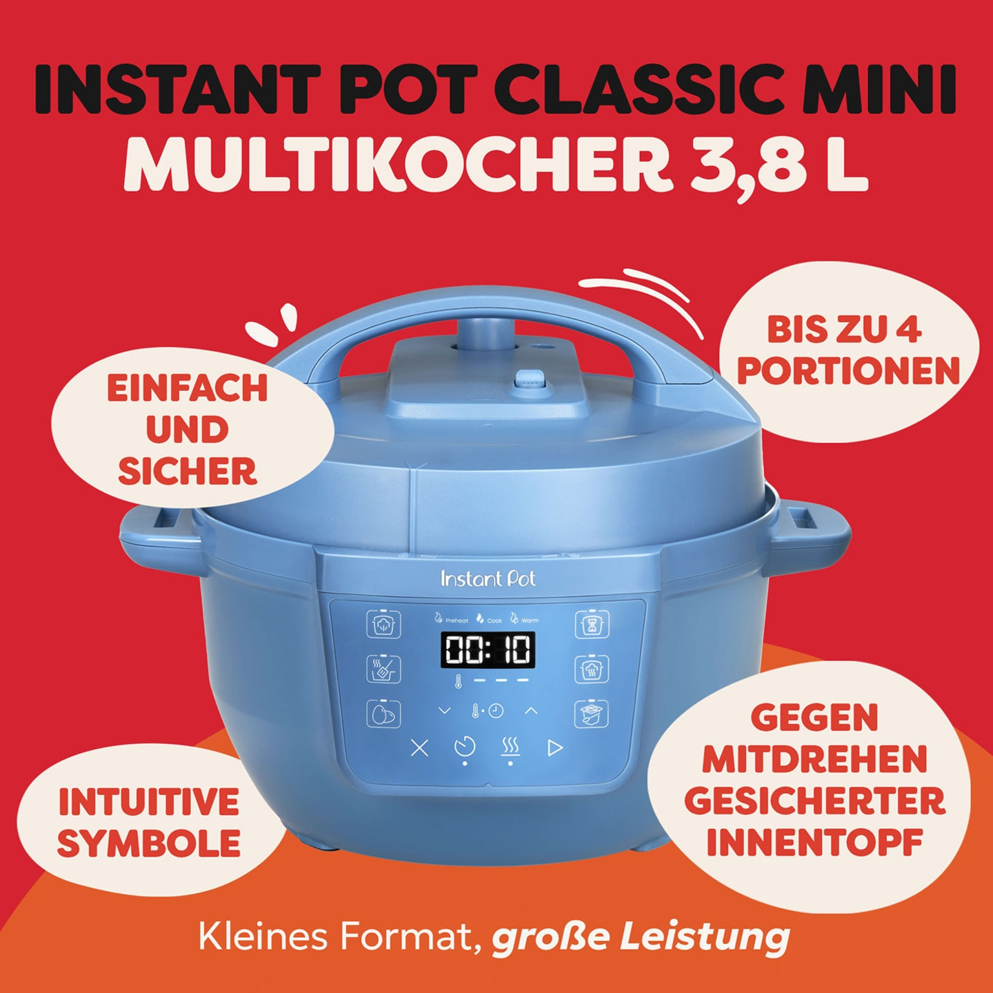 Instant Pot Classic Mini Blau Multikocher 3,8L