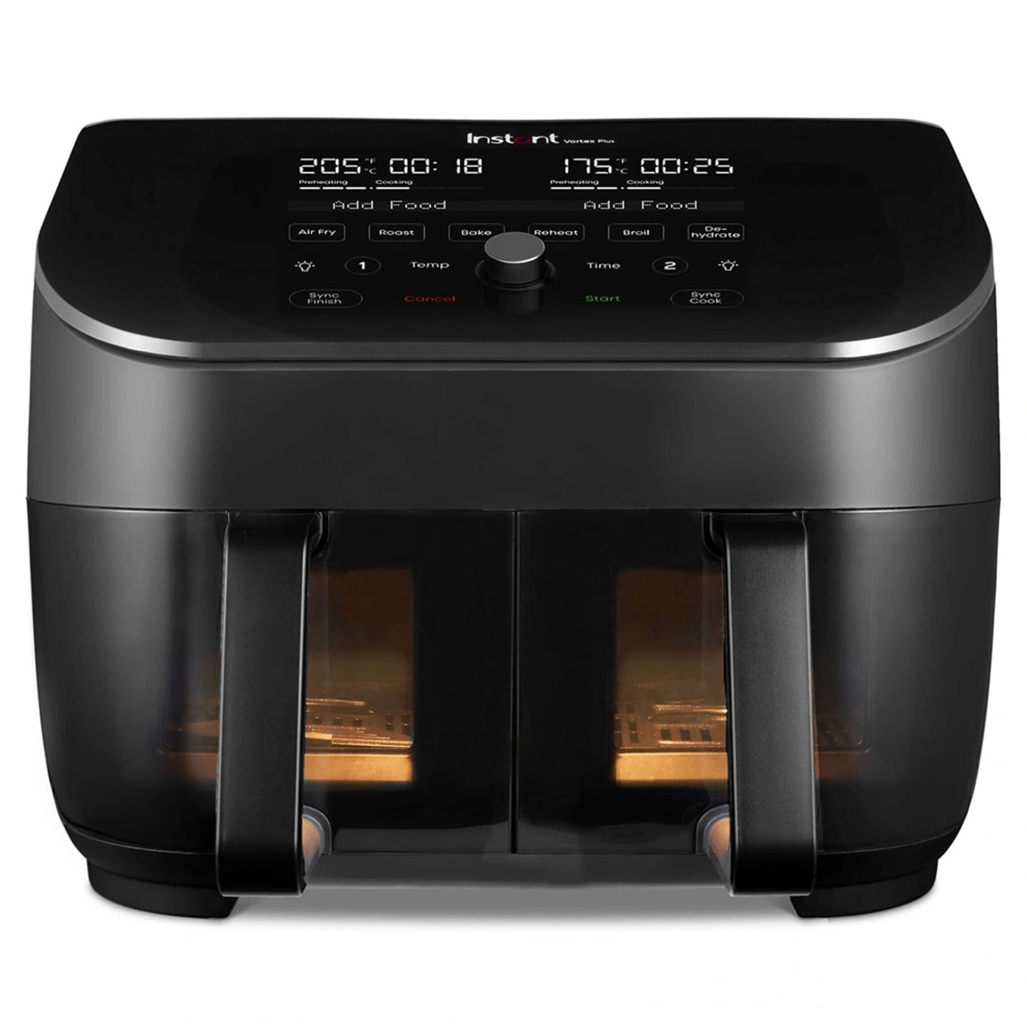 Instant Pot Vortex Plus Dual ClearCook Schwarz Heißluftfritteuse 7,6L