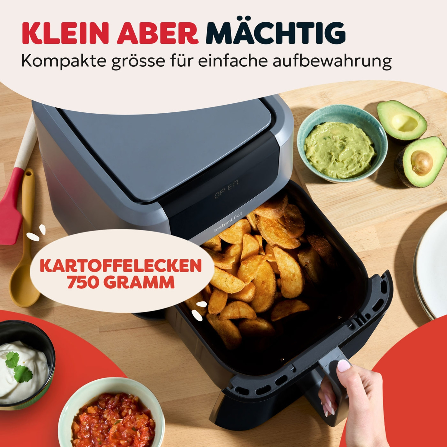 Instant Pot Vortex Compact ClearCook OdourErase Trüffel Heißluftfritteuse 5L