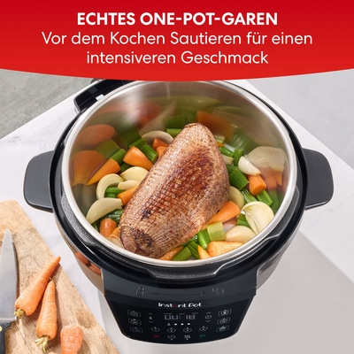 Instant Pot mit Fleisch und Gemüse, Kochtopf, Kochen, Küche, Essen, Mahlzeit, Gericht, Rezept