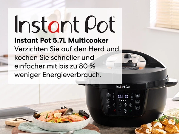 Instant Pot Multicooker, kochen Sie schneller und einfacher mit weniger Energieverbrauch.