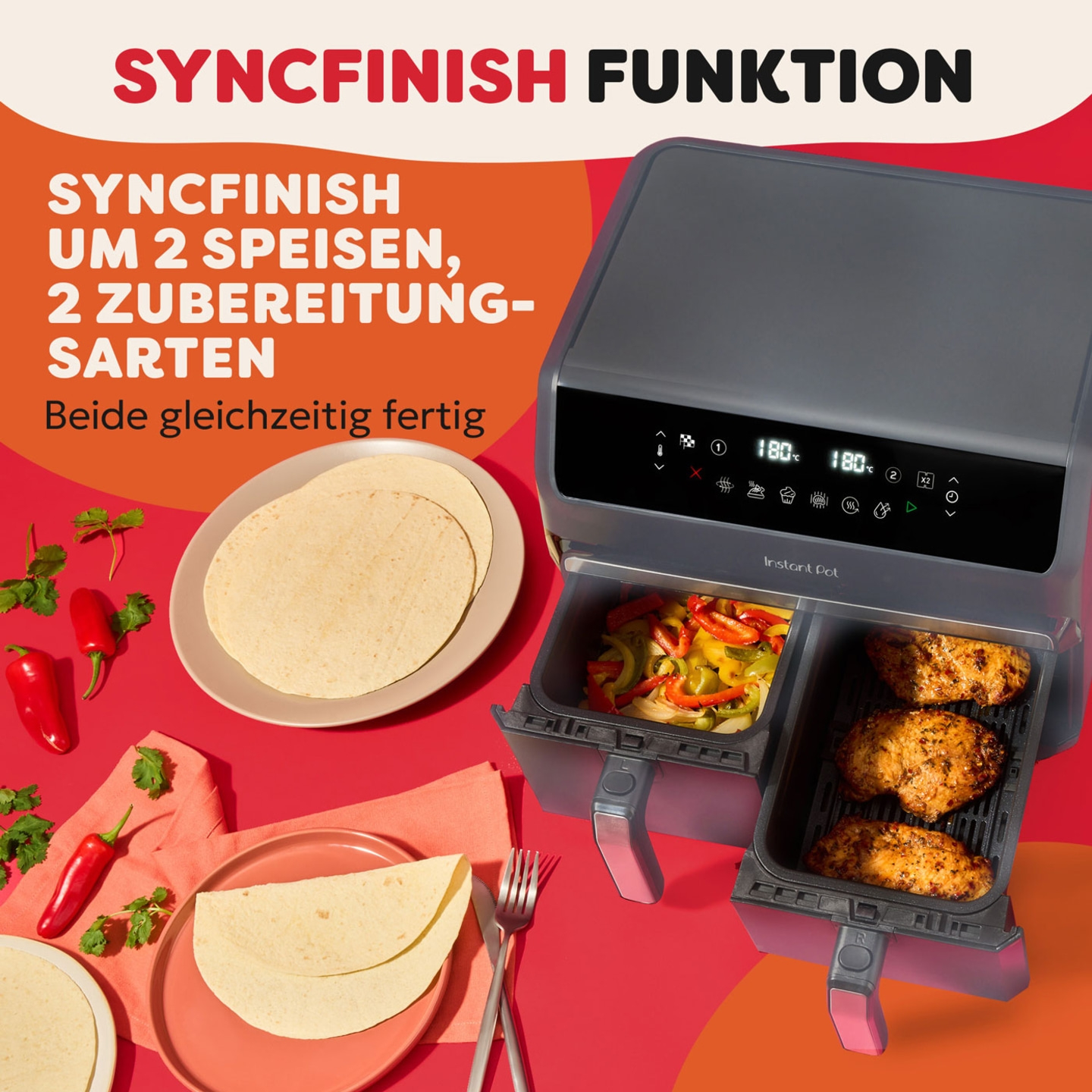 Instant Pot Vortex Dual Drawer Trüffel Heißluftfritteuse 8L