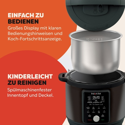 Instant Pot, einfach zu bedienen, kinderleicht zu reinigen, großes Display, Spülmaschinenfest