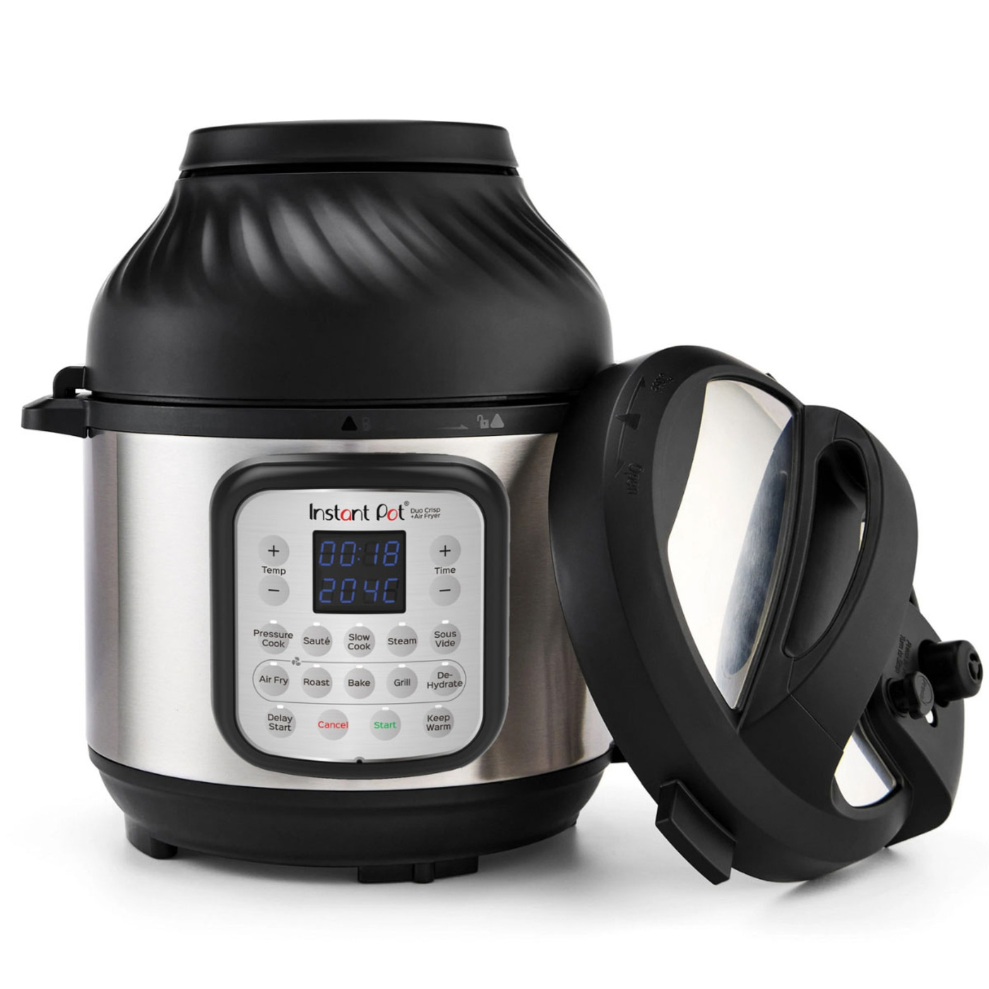 Instant Pot Duo Crisp Air Fryer, Kochfeld mit verschiedenen Funktionen.