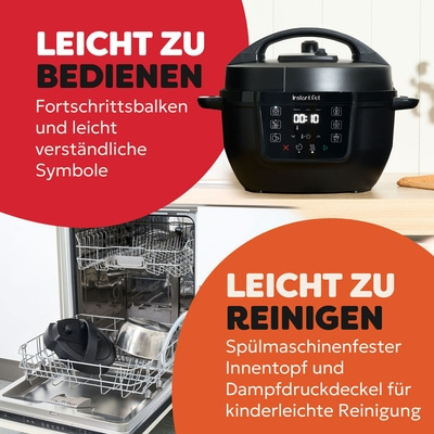 Instant Pot: Leicht zu bedienen und reinigen. Spülmaschinenfest.