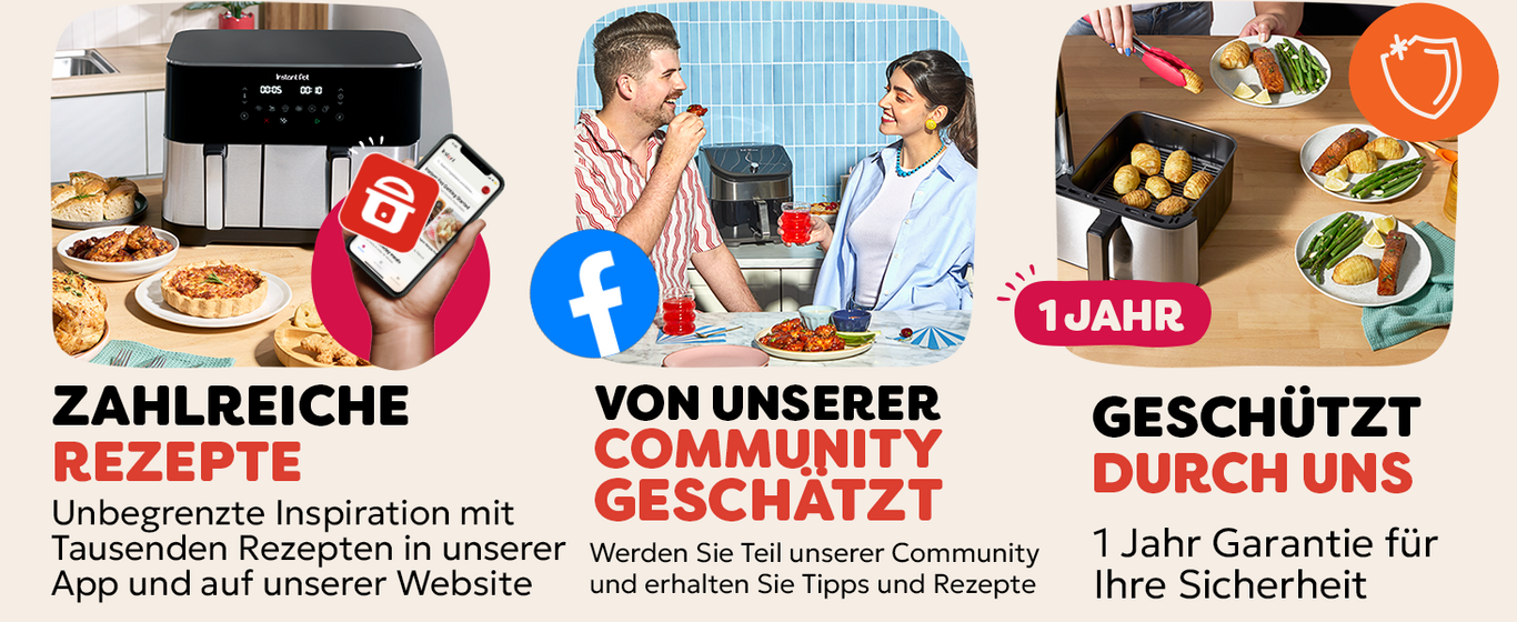 Airfryer mit vielen Rezepten, Community und 1 Jahr Garantie